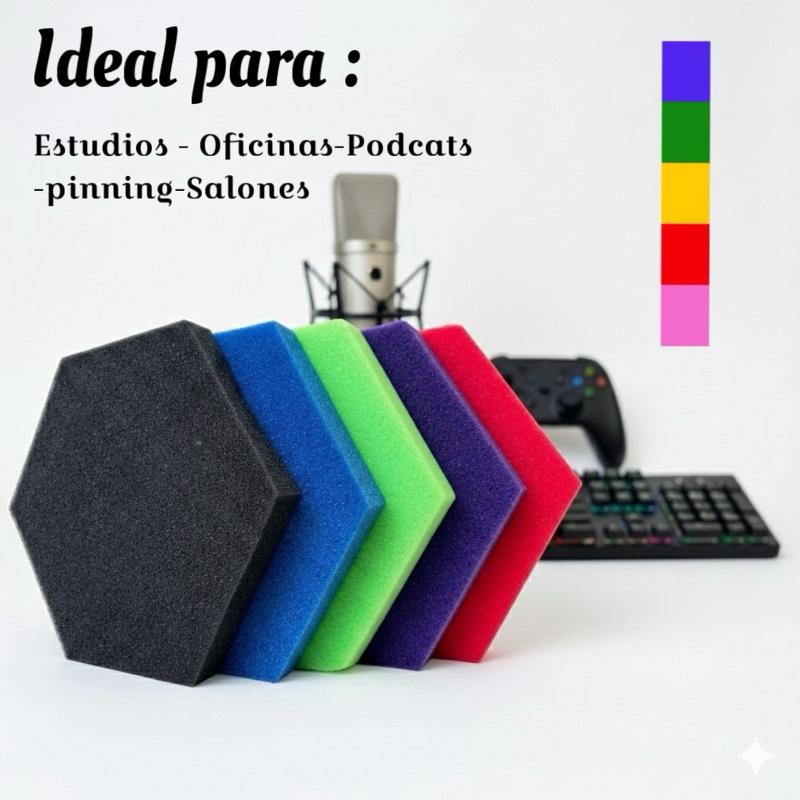 12 Pack Panel Hexagonal Premium 20x23x2.5cm Espuma Acústica