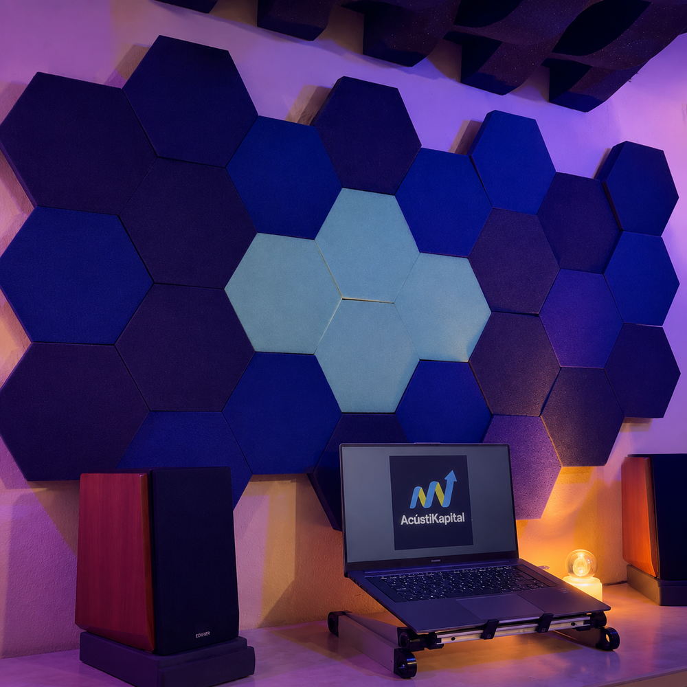 12 Pack Panel Hexagonal Premium 20x23x2.5cm Espuma Acústica