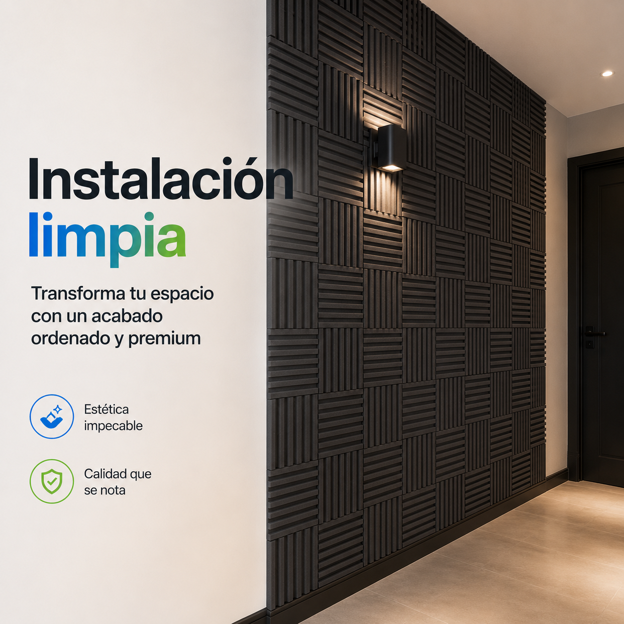 20 Pack Panel Lambrin Decorativo 20x20x3.50 De Espuma Acústica