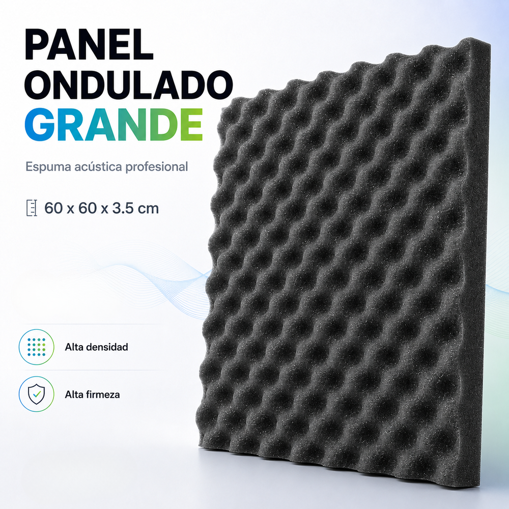 10 Pack Panel Acústico Ondulado 60x60x3.50 Cm Espuma Acustikapital