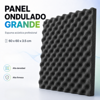 01 Panel Acústico Ondulado 60x60x3.50 Cm Espuma Acustikapital