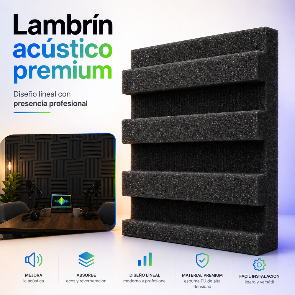 12 Pack Panel Lambrin 20x20x3.50 cm Decorativo De Espuma Acústica