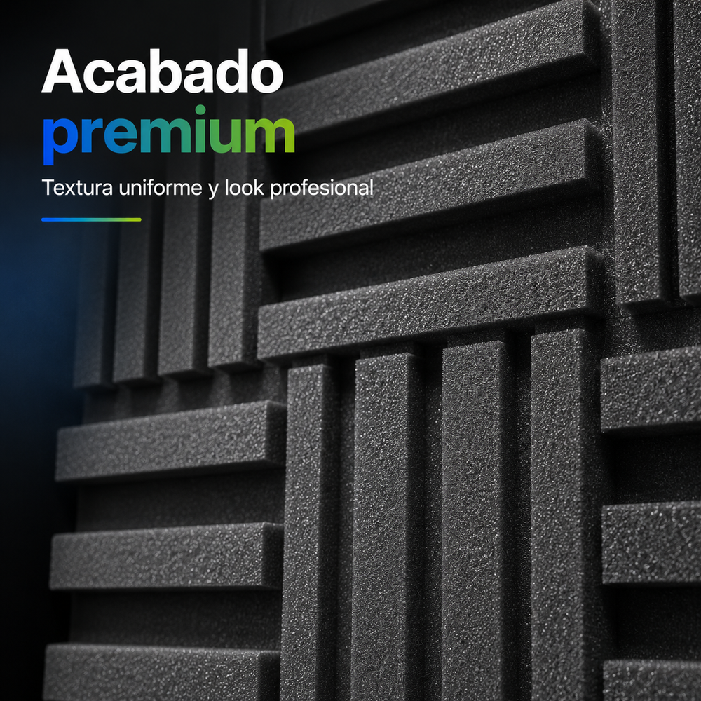 12 Pack Panel Lambrin 20x20x3.50 cm Decorativo De Espuma Acústica