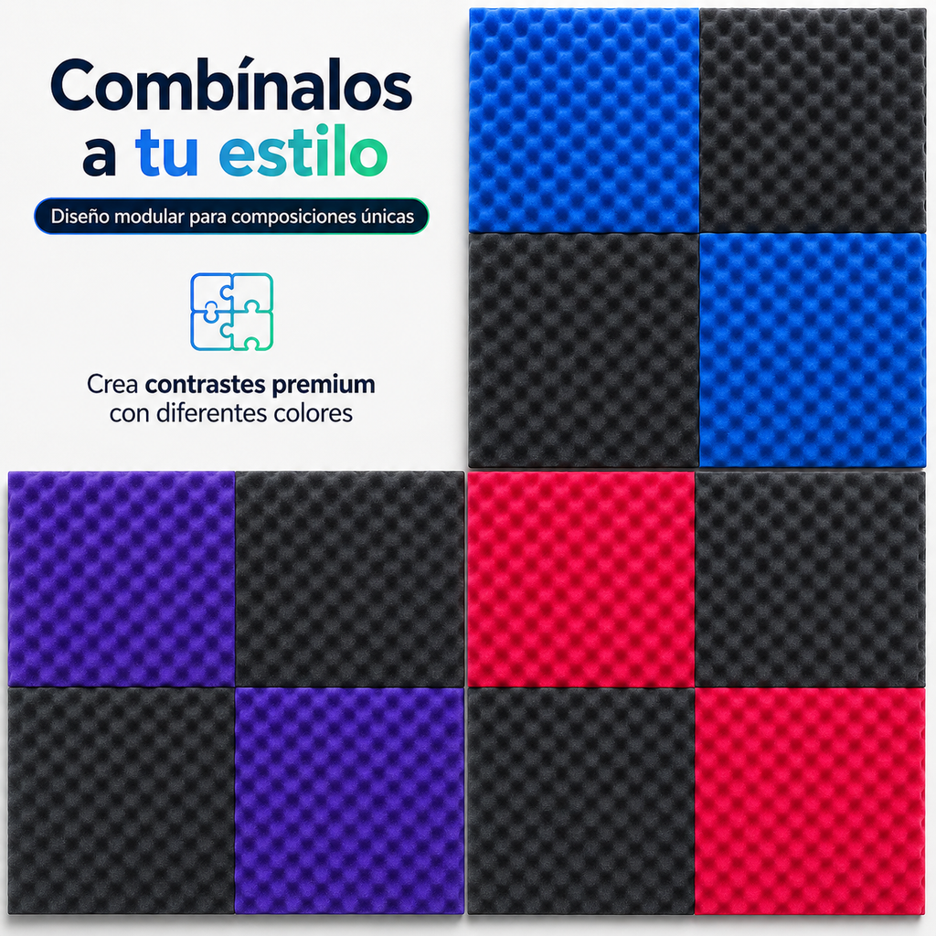 02 Pack Panel Acústico Ondulado 60x60x3.50 Cm Espuma Acustikapital
