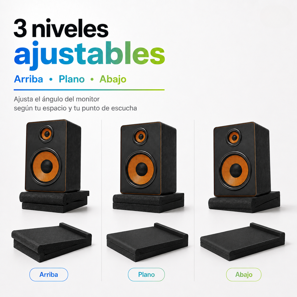 15 x 20 x 5 cm Panel Acústico Acustikap Base Monitor 02 Pzs