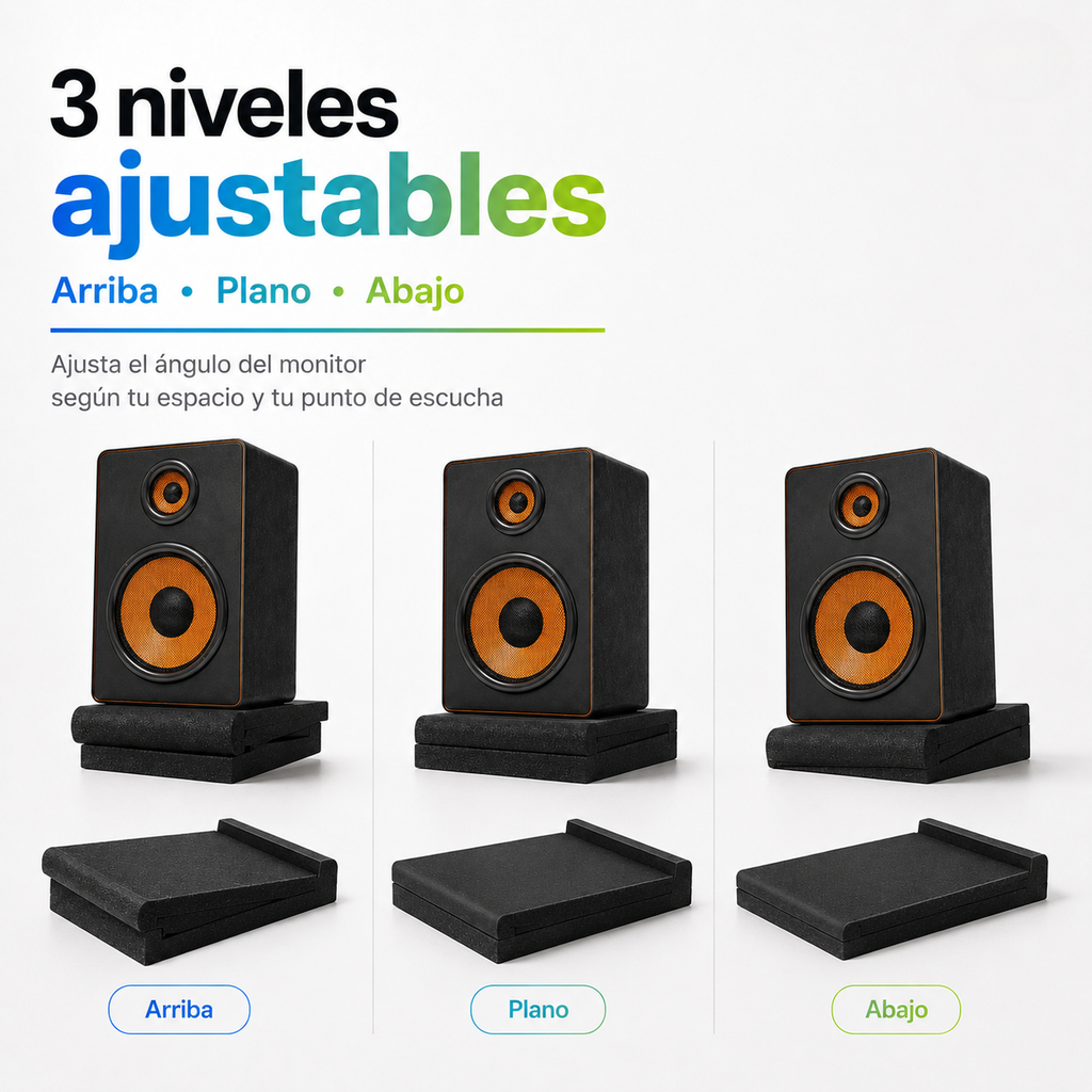 15 x 20 x 5 cm Panel Acústico Acustikap Base Monitor 02 Pzs