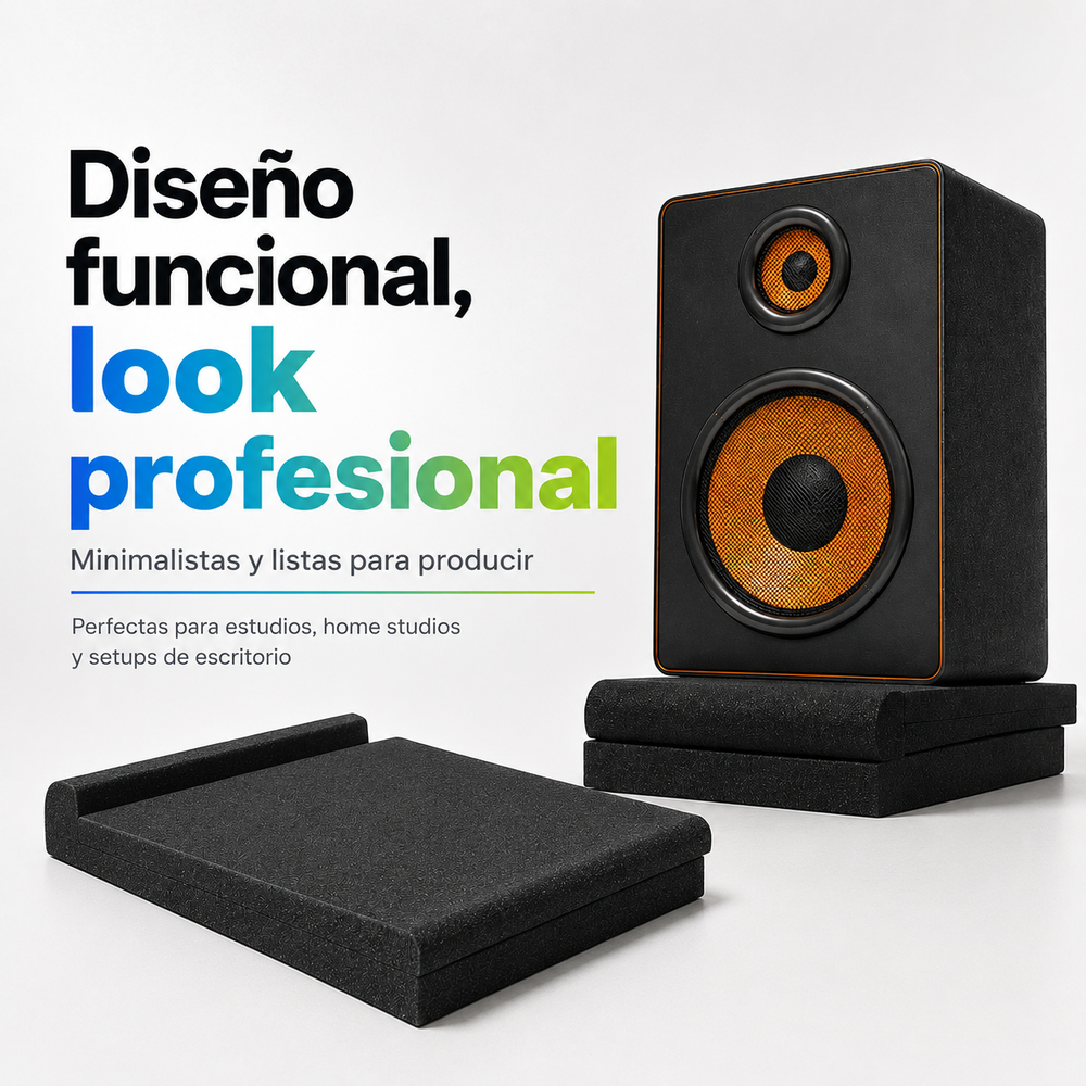 20 x 25 x 5 cm Panel Acústico Acustikap Base Monitor 02 Pzs