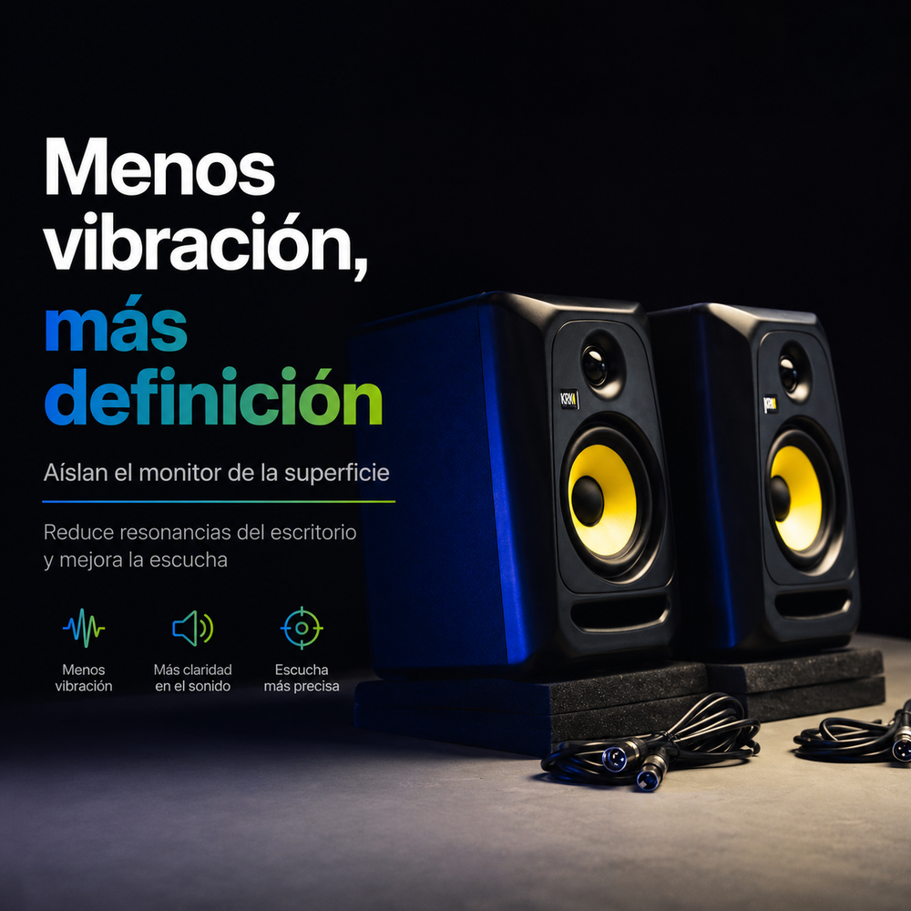 20 x 25 x 5 cm Panel Acústico Acustikap Base Monitor 02 Pzs