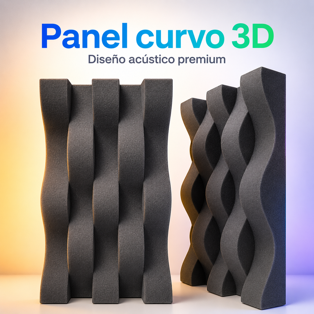 12 pack Panel Acústico Curvo Acustikap 50 x 10 x 10.5 Cm