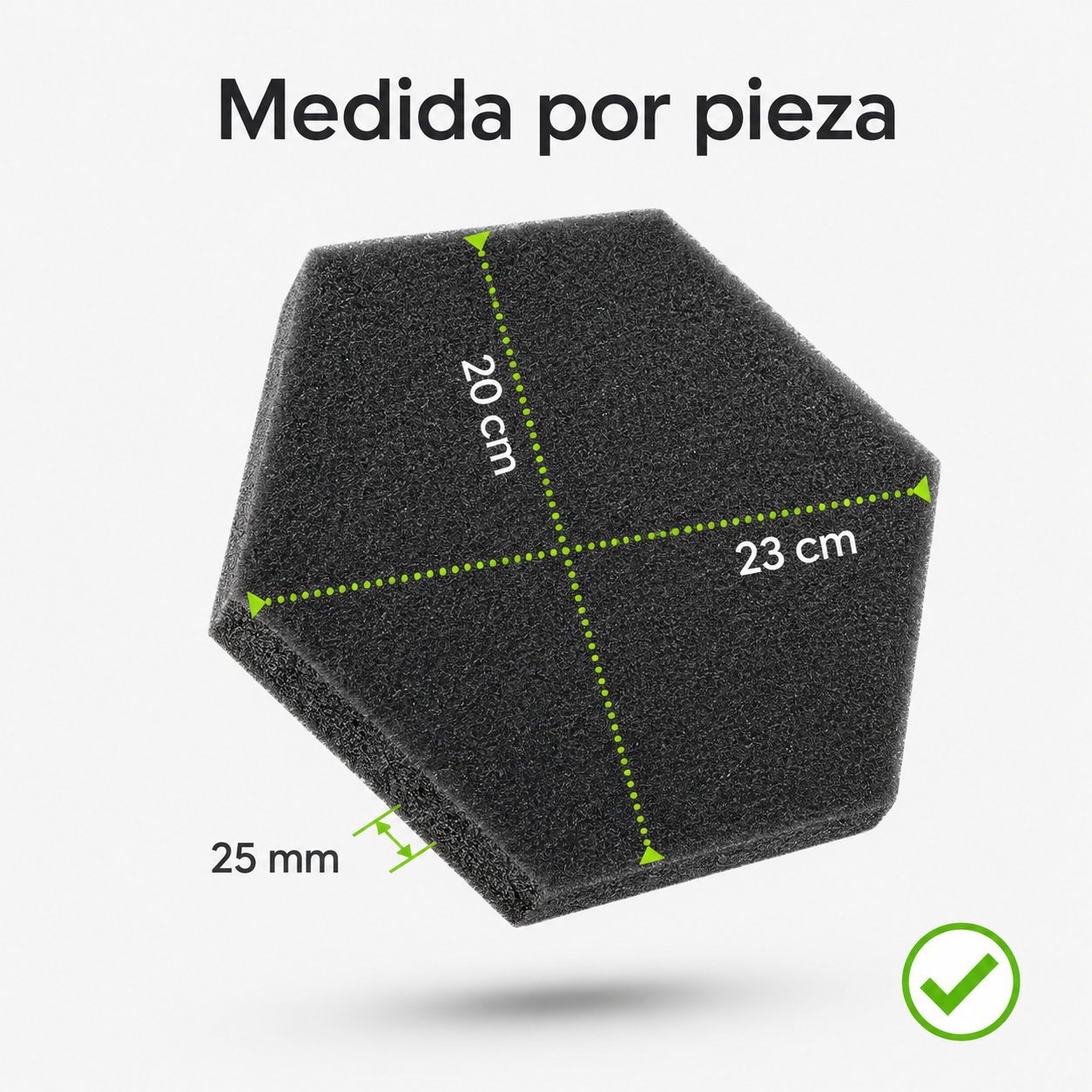 12 Pack Panel Hexagonal Premium 20x23x2.5cm Espuma Acústica