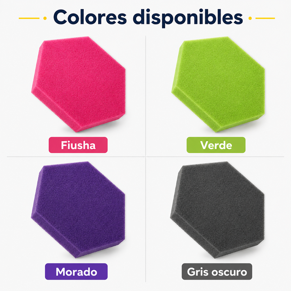 40 Pack Panel Hexagonal Premium 20x23x2.5cm Espuma Acústica