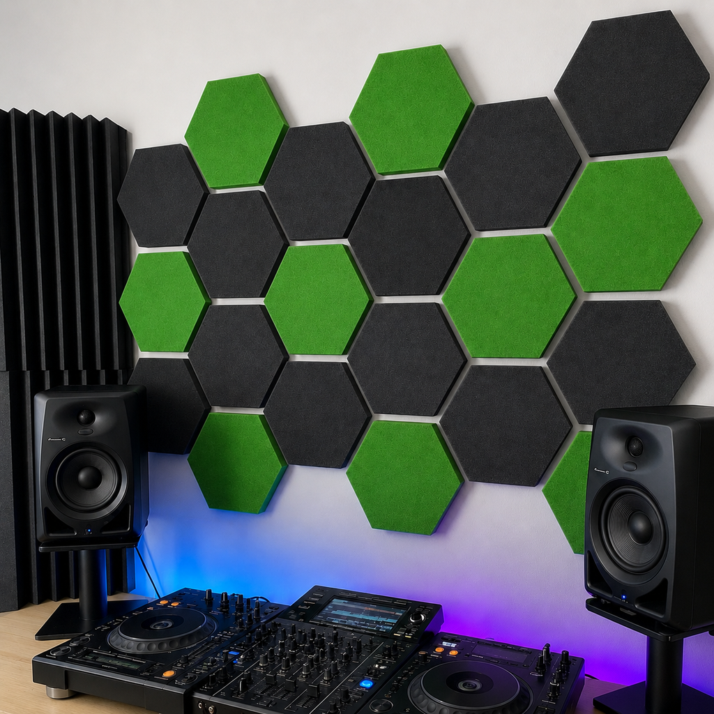 12 Pack Panel Hexagonal Premium 20x23x2.5cm Espuma Acústica