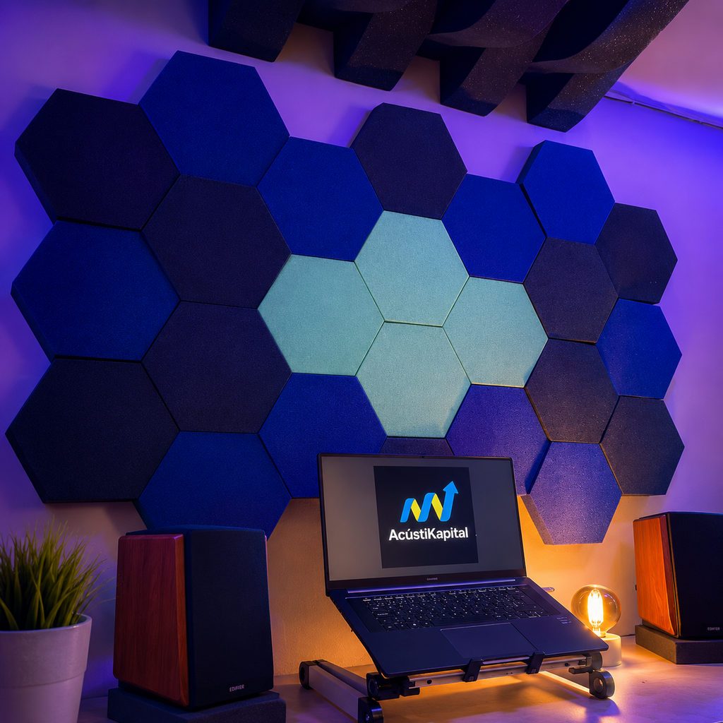12 Pack Panel Hexagonal Premium 20x23x2.5cm Espuma Acústica