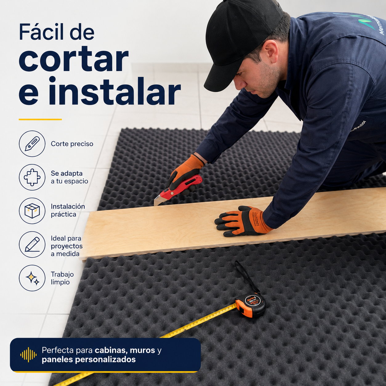02 pack Panel Gigante Premium Ondulado 120x200 Cm Espuma Acústica