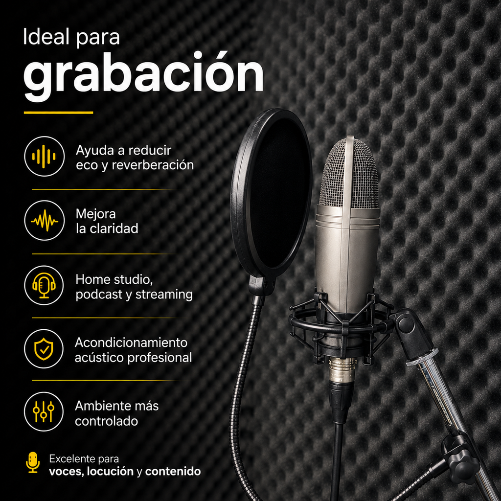 02 pack Panel Gigante Premium Ondulado 120x200 Cm Espuma Acústica