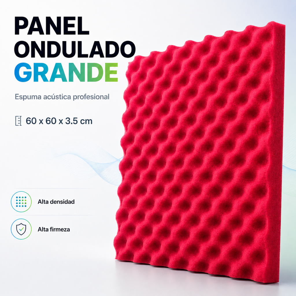 02 Pack Panel Acústico Ondulado 60x60x3.50 Cm Espuma Acustikapital