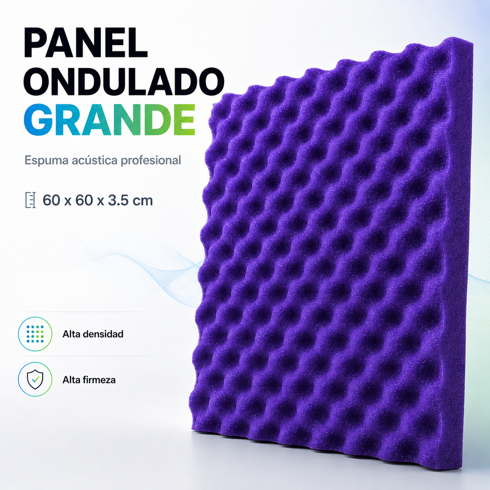 06 Pack Panel Acústico Ondulado 60x60x3.50 Cm Espuma Acustikapital