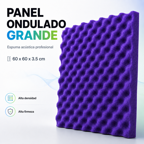 01 Panel Acústico Ondulado 60x60x3.50 Cm Espuma Acustikapital