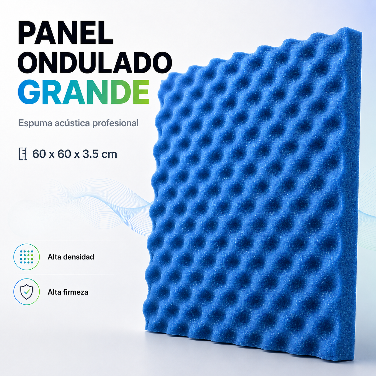 02 Pack Panel Acústico Ondulado 60x60x3.50 Cm Espuma Acustikapital