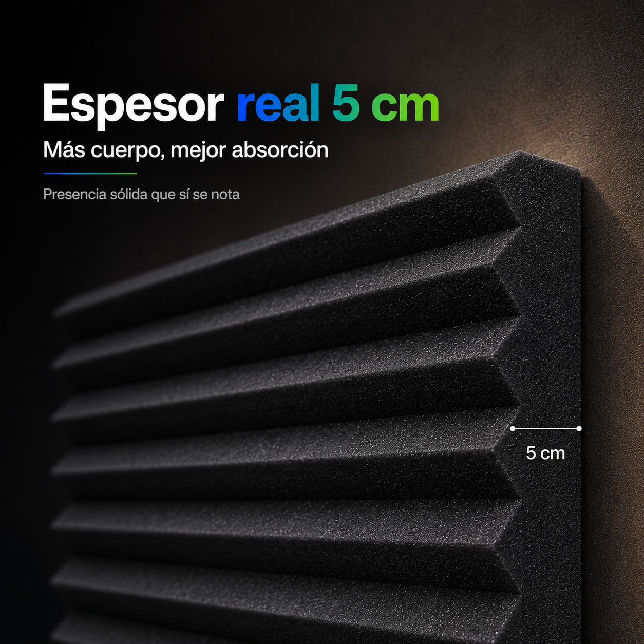 01 pz Panel Grande Premium Peine 60 X 60 X 05 Cm Espuma Acústica