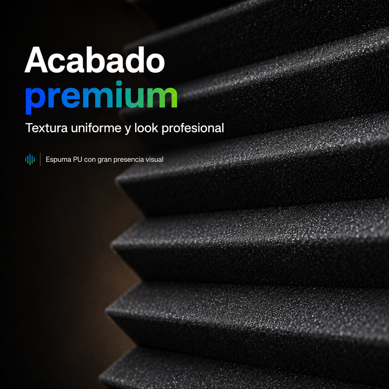 01 pz Panel Grande Premium Peine 60 X 60 X 05 Cm Espuma Acústica
