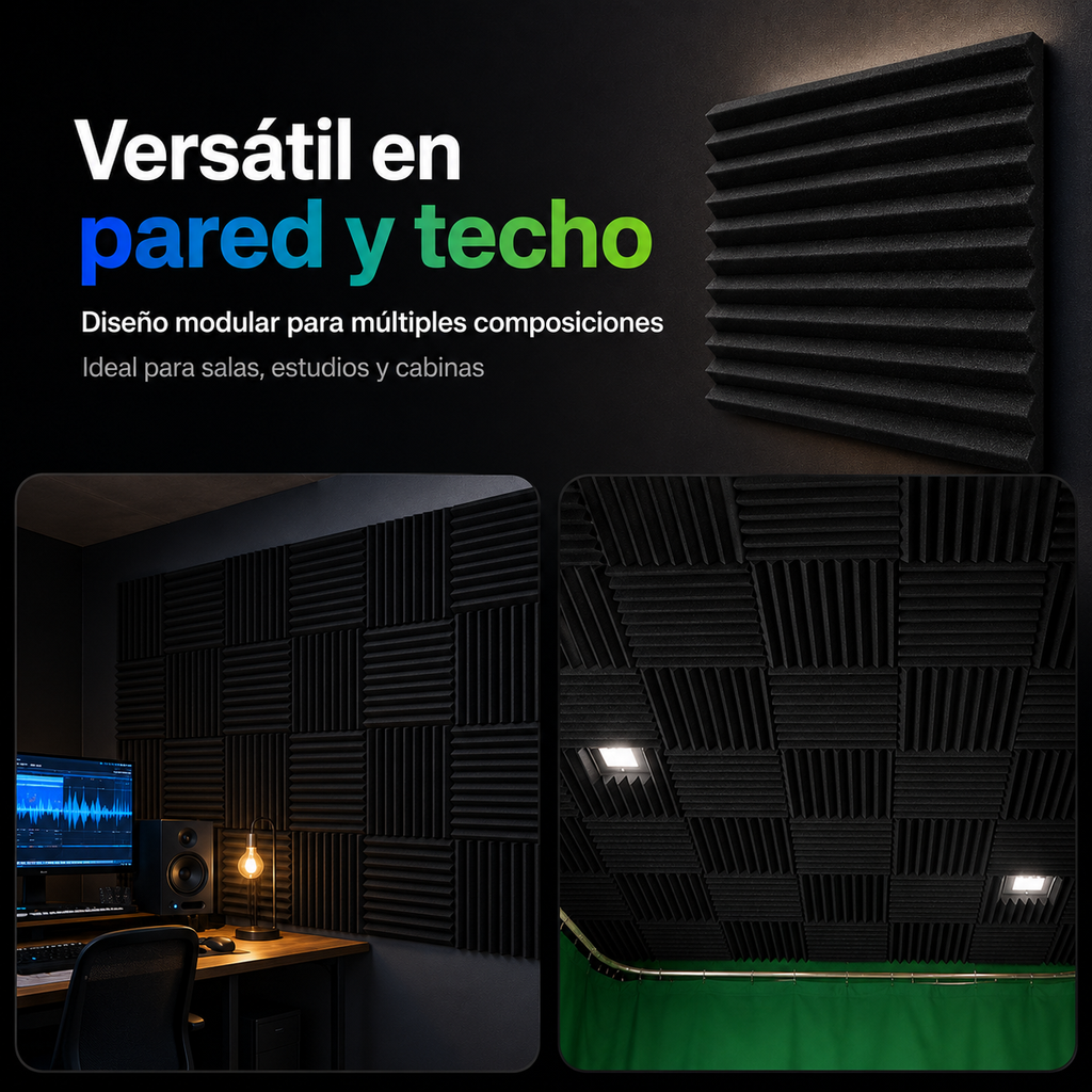 01 pz Panel Grande Premium Peine 60 X 60 X 05 Cm Espuma Acústica