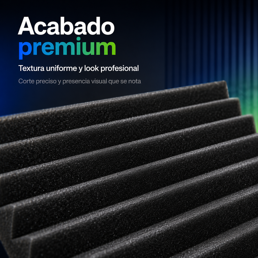 01 pz Panel Grande Premium Peine 60 X 60 X 05 Cm Espuma Acústica