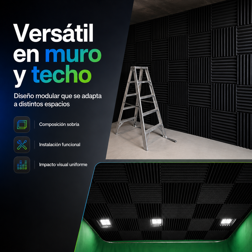 01 pz Panel Grande Premium Peine 60 X 60 X 05 Cm Espuma Acústica