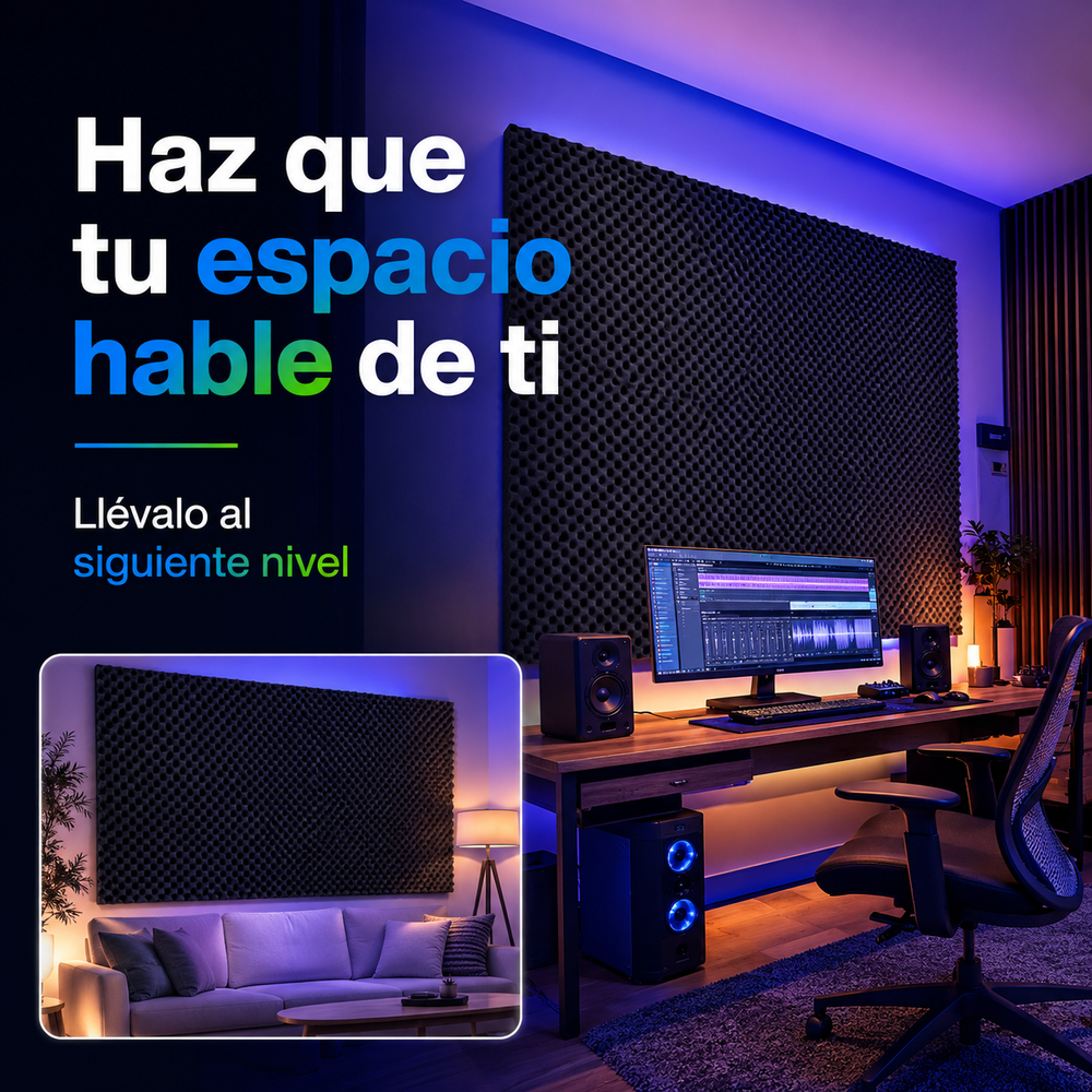 06 pack Panel Gigante Premium Ondulado 120x200 Cm Espuma Acústica