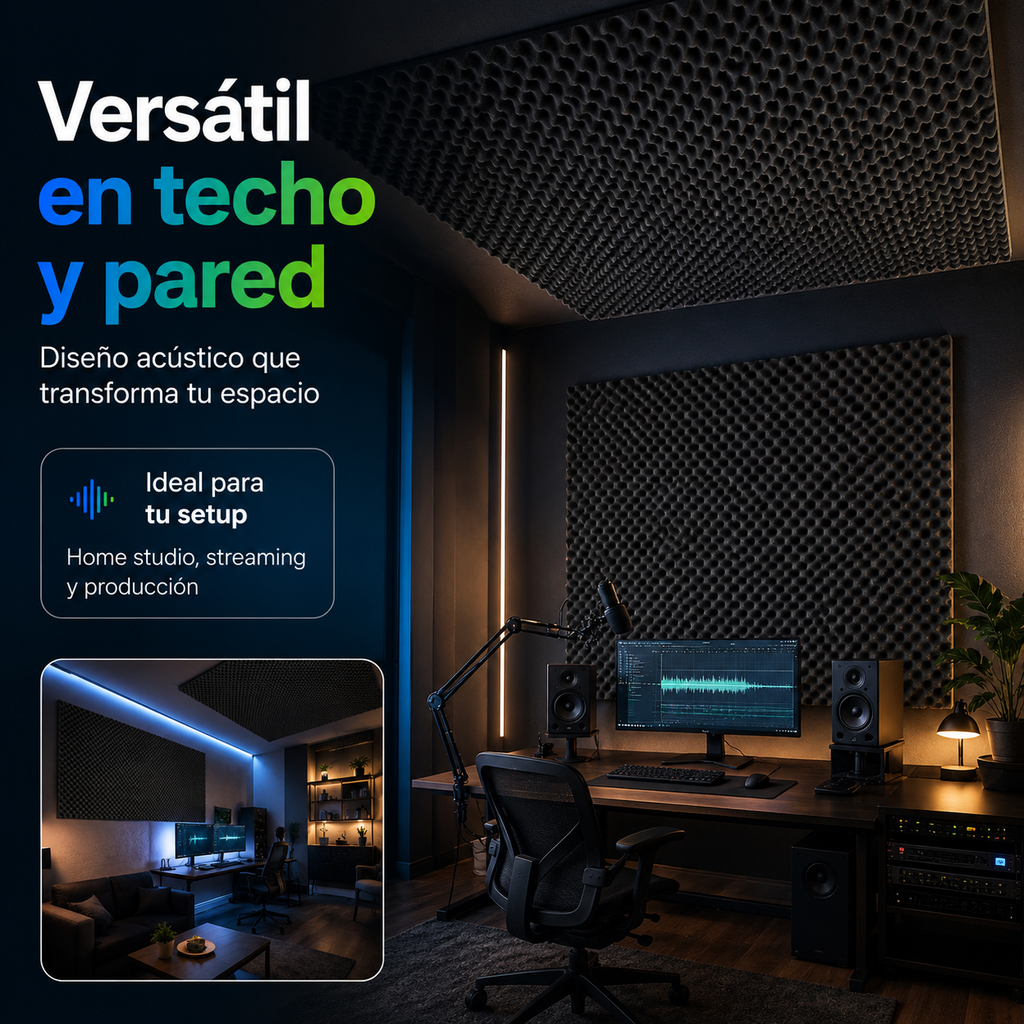 02 pack Panel Gigante Premium Ondulado 120x200 Cm Espuma Acústica