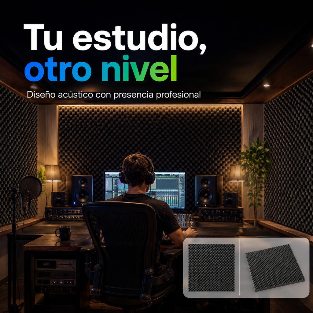 02 pack Panel Gigante Premium Ondulado 120x200 Cm Espuma Acústica