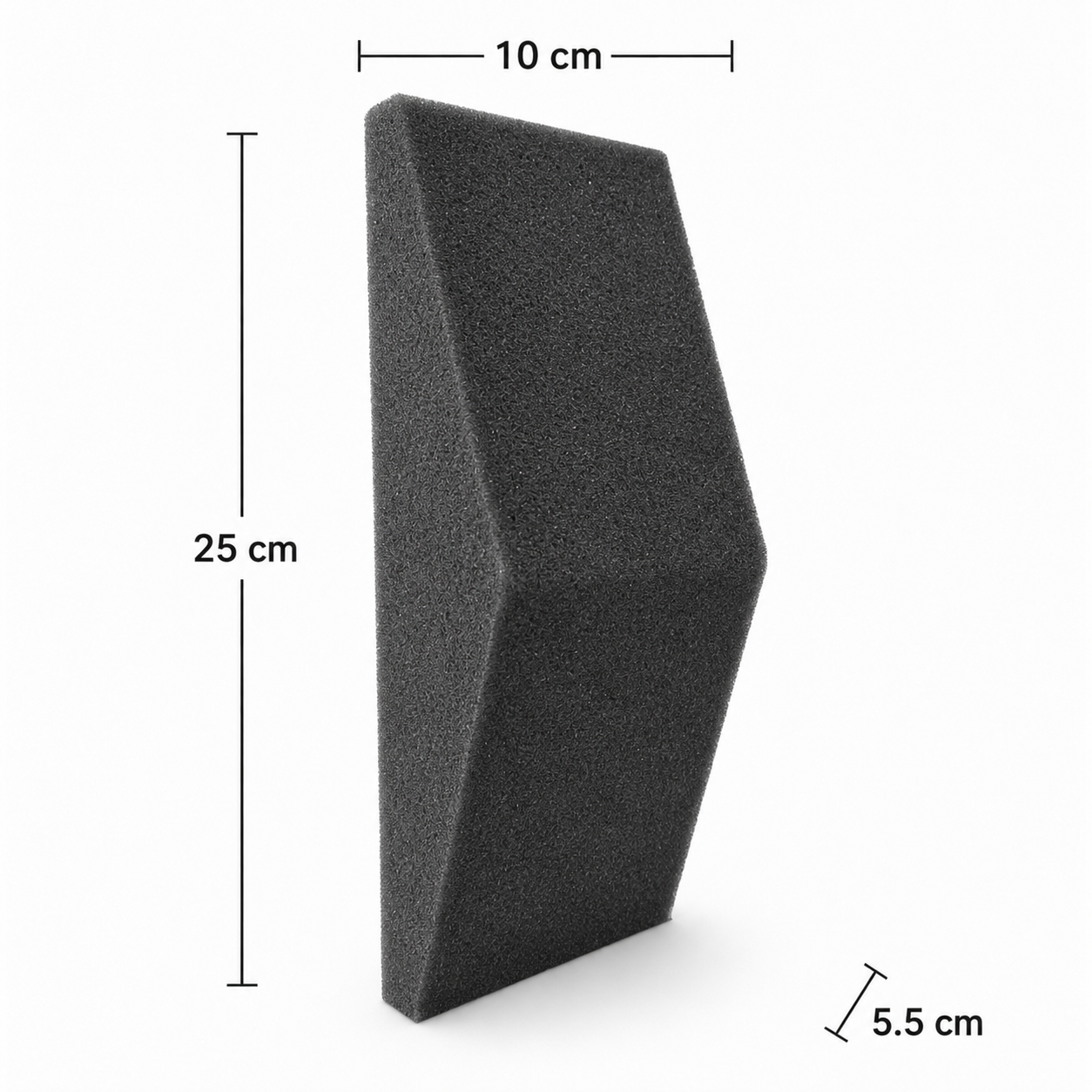 24 pack Paneles Acústicos Cuña Acustikap 10 x 25 cm 5.5 Cm Espesor Gris Oscuro