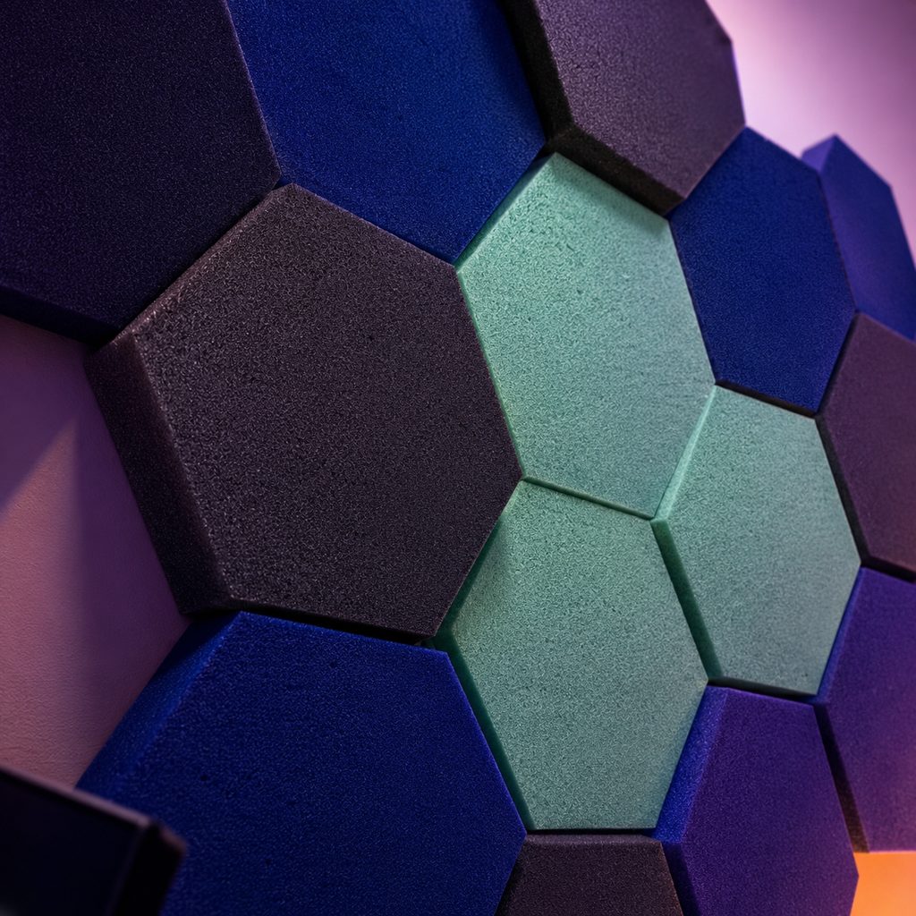 12 Pack Panel Hexagonal Premium 20x23x2.5cm Espuma Acústica