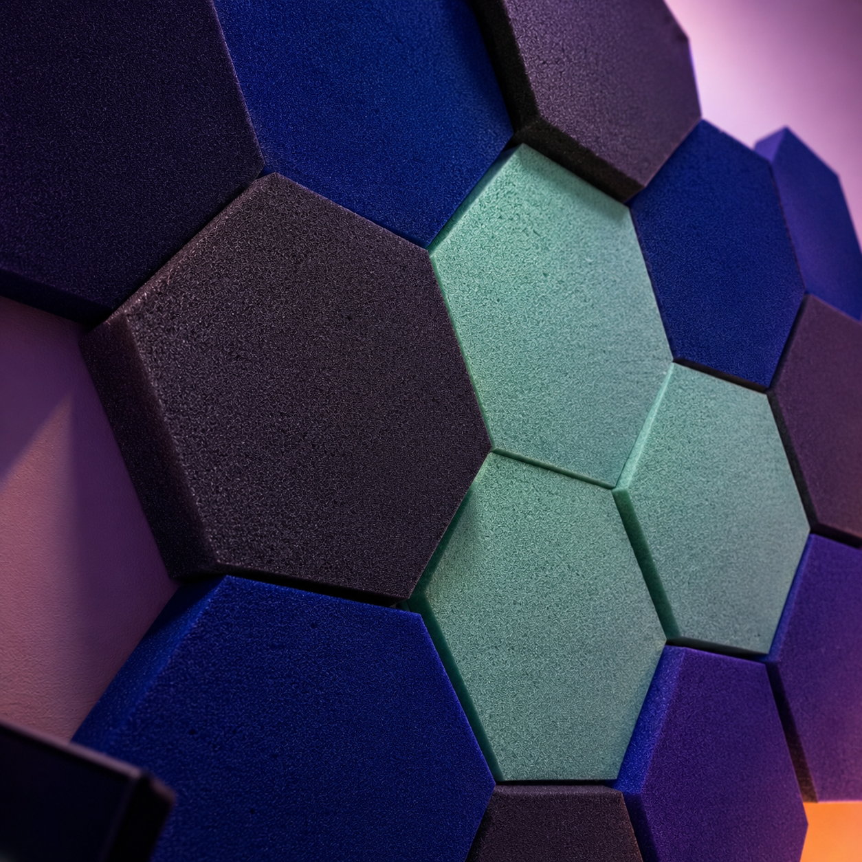 12 Pack Panel Hexagonal Premium 20x23x2.5cm Espuma Acústica